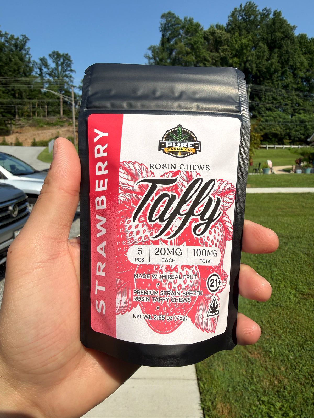 Strain-specific solventless rosin taffy, Pure Canna Co